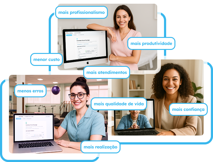 Profissionais de saúde usando anamnese.online - mais profissionalismo, produtividade e qualidade